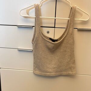 Forever 21 Ribbed Scoop Neck Tank Top - Taupe